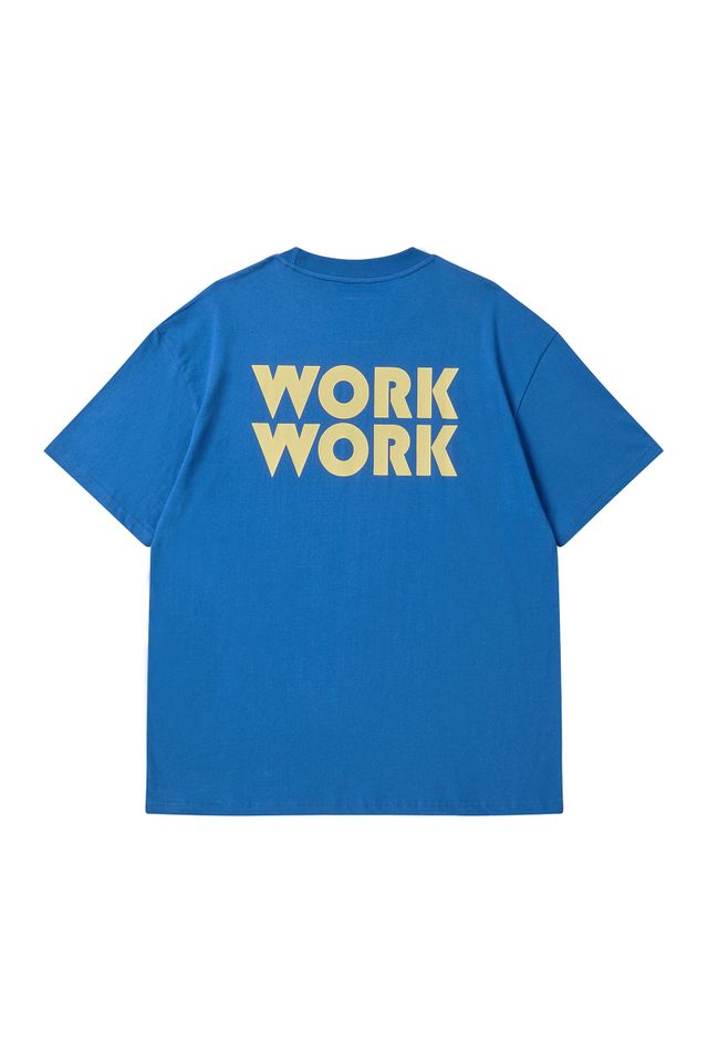 WORKWORK LOGO SHORT T-SHIRTS BLUE