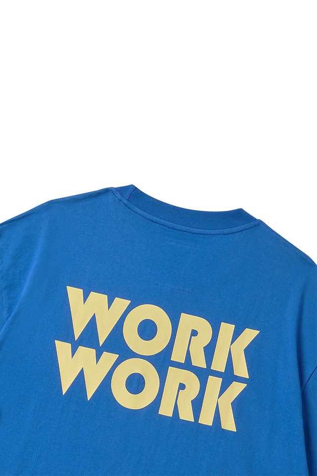 WORKWORK LOGO SHORT T-SHIRTS BLUE